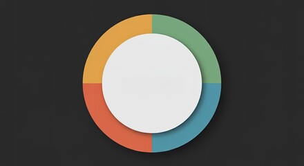 Poster - Circular Graphic Illustration: A minimalist graphic illustration features layered circular shapes in a vibrant color palette. Capturing the essence of clean design and visual harmony.