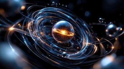 Aufkleber - A glowing sphere with a hole in the center