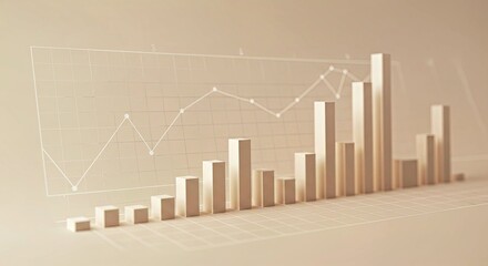 Poster - Visualizing Growth: Abstract financial data with growing bar graph.