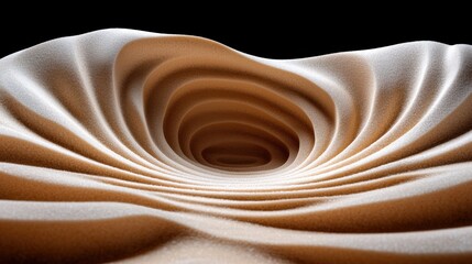 Poster - A large, curved, sandy surface with a hole in the middle
