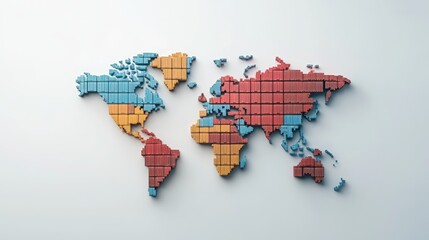Poster - Global map visualization digital design geographical representation modern setting creative perspective data analysis concept