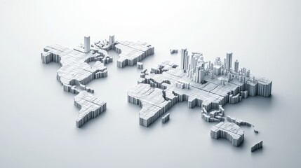 Poster - architectural world map model creative design studio 3d artwork modern environment aerial view globa
