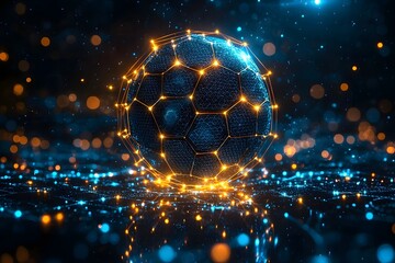 Aufkleber - Glowing blockchain sphere representing decentralized data security