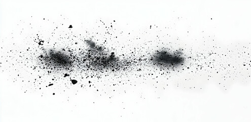Poster - A white background with scattered black particles, creating an abstract and minimalist design