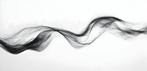 Poster - Abstract black and white background with network connections, data flow, or technology concept on a light gray isolated background