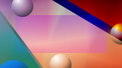 Leinwandbilder - Mockup with round shapes. Blurred decorative design in abstract style. Template for your brand book.