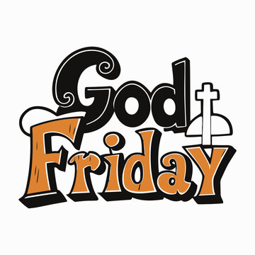 good friday typography silhouette vector