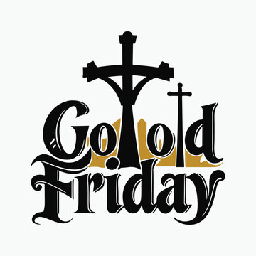 good friday typography silhouette vector