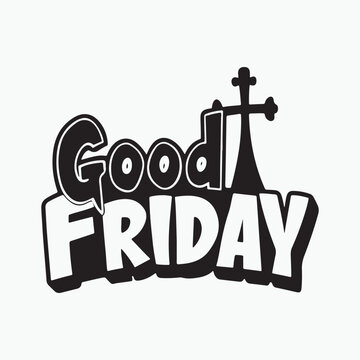 good friday typography silhouette vector
