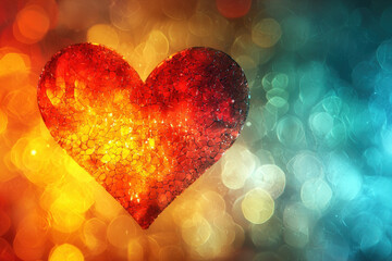 Wall Mural - a colorful abstract heart background that evokes love and affection.