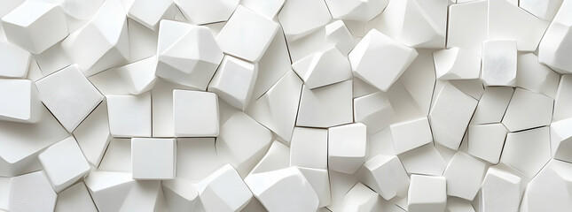Poster - Abstract white background with cubes, a geometric pattern for presentation design on the wall