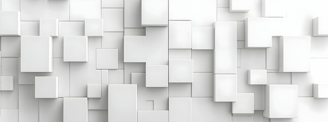 Poster - Abstract white background with a geometric square pattern