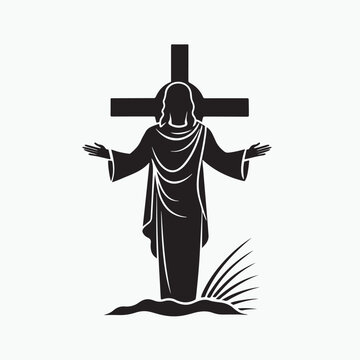 good friday typography silhouette vector