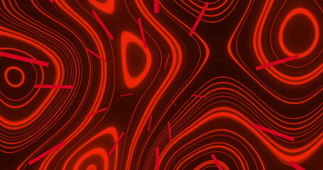 Poster - image of red rays pulsation over patterned red background