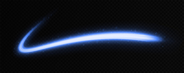 Wall Mural - shinning wavy trail with sparkles and particles. neon lines with light effect. glittering dust light