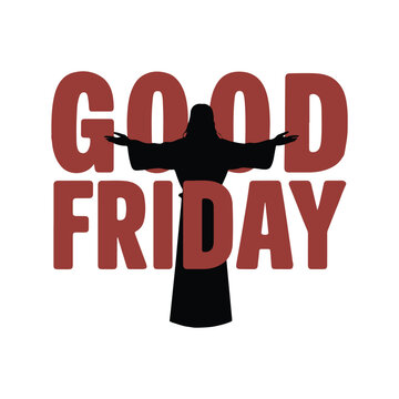 good friday typography silhouette vector