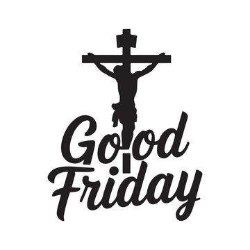 good friday typography silhouette vector
