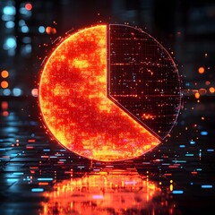 Poster - Digital pie chart symbolizing business competition for market share