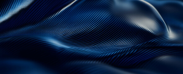 Poster - Blue carbon fiber background with a dark gradient, vector illustration