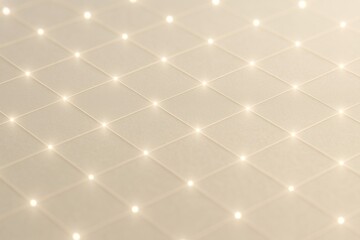 Poster - glowing lights arranged in a diamond pattern on a textured surface create a futuristic and technolog
