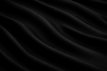 Poster - Flowing smooth black fabric creating soft waves, delivering an elegant touch perfect for backgrounds and design projects centered around luxury, fashion, and sophistication