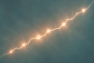 Poster - abstract light trail forming a zigzag pattern against a teal backdrop, suggesting motion, energy, an