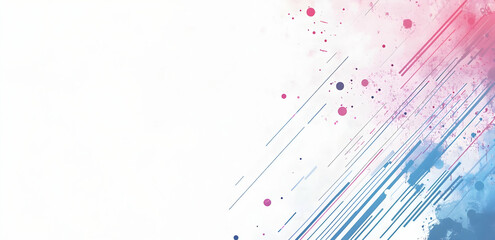Poster - Abstract background with colorful lines and dots, white background, 