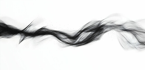 Poster - Abstract black and white vector background of network connections with data flow lines on the right side, set against a pure white backdrop