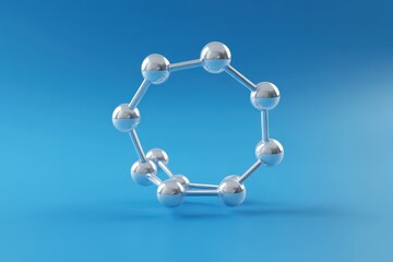 Poster - 3d render of a dna molecule on blue background .