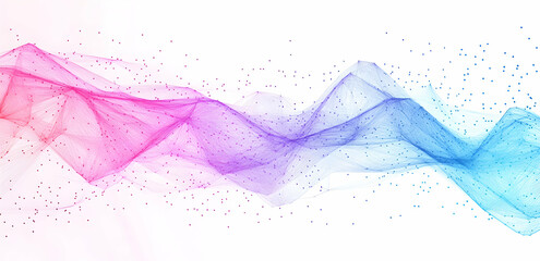 Poster - Abstract, colorful digital background with lines and dots, a vector network connection structure on a white background for a technology concept