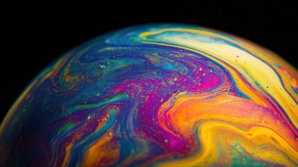 vibrant, swirling colors on a sphere