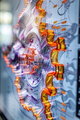 Poster - Close-up on intricate CAM simulation displaying dynamic toolpaths for CNC machining on high-resolution screen