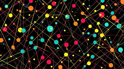 Poster - a modern tech-inspired network pattern with bright dots and lines.