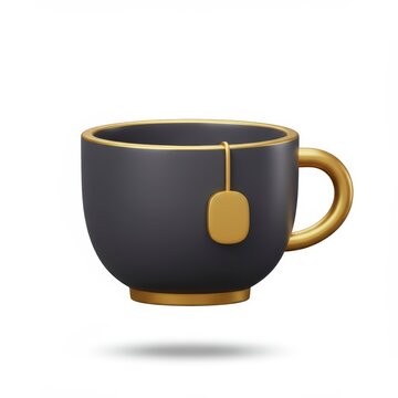 Dark Mug with Tea Bag Dangle - a Simple Drink Illustration