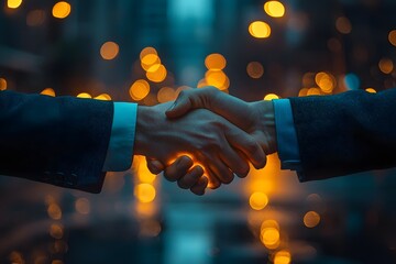 Poster - Successful handshake between business professionals sealing a deal