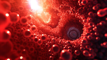 Aufkleber - This Close-up of synthetic blood highlighting nanotech and bio fluid dynamics in transfusions.