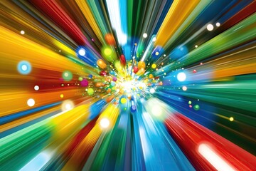 Poster - Vibrant explosion of colors and lights creating a dynamic and energetic abstract background.