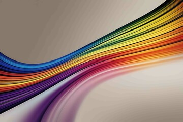 Poster - A linear rainbow gradient with bold, high-contrast colors flowing from one side to the other, evoking a sense of movement and vibrancy in the design.