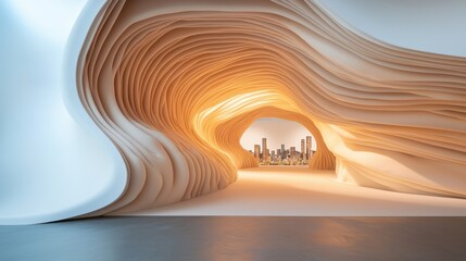 Poster - Mycelium construction technology Concept, Immersive Exhibition Experience Featuring Walk-Through Model in Modern Architectural Design Aesthetic