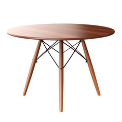 Fototapete - Circle round wooden table on transparent background PNG Generative AI