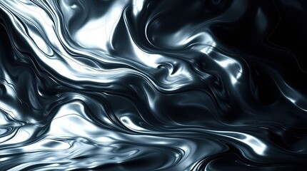 Leinwandbilder - Fluid dynamics of metallic waves create a mesmerizing dance of light and shadow in a captivating abstract composition