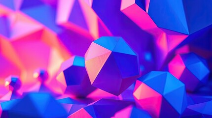 Leinwandbilder - Colorful geometric shapes create a vibrant visual experience in a mesmerizing digital landscape during nighttime