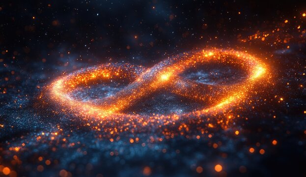 Abstract Fiery Rings Digital Design
