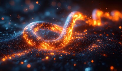 Poster - Abstract Glowing Spiral Particles Design