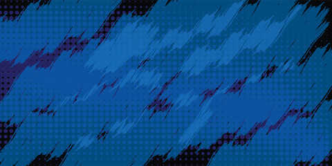 Poster - blue color pattern gradient grunge texture on black background.
