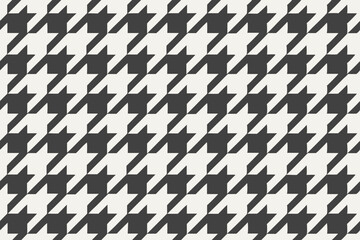 Poster - Black and White Hounds tooth Pattern Seamless Textile Design Repeat