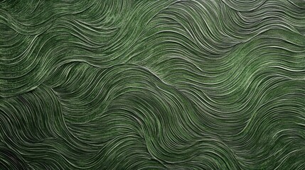 Poster - Vibrant green paint strokes swirling dynamically, generating fluid abstract pattern with artistic movement, perfect for graphic design backgrounds