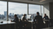 © StockWorld - Blurred Office Scene: Business Meeting, City View, Teamwork, Workplace, and Corporate Setting - A Backdrop for Modern Professionalism