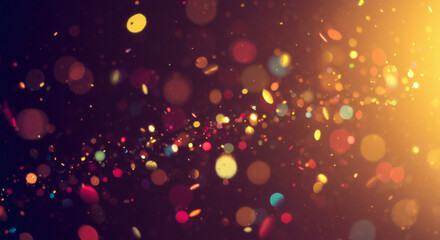 Poster - Vibrant Colorful Bokeh Background Festive Sparkle and Shimmering Lights