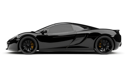 Poster - Generic and unbranded black sport car isolated on a white background